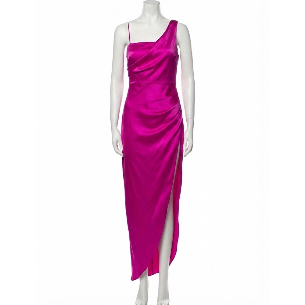 NEW AMANDA UPRICHARD ravello silk gown in hot pink